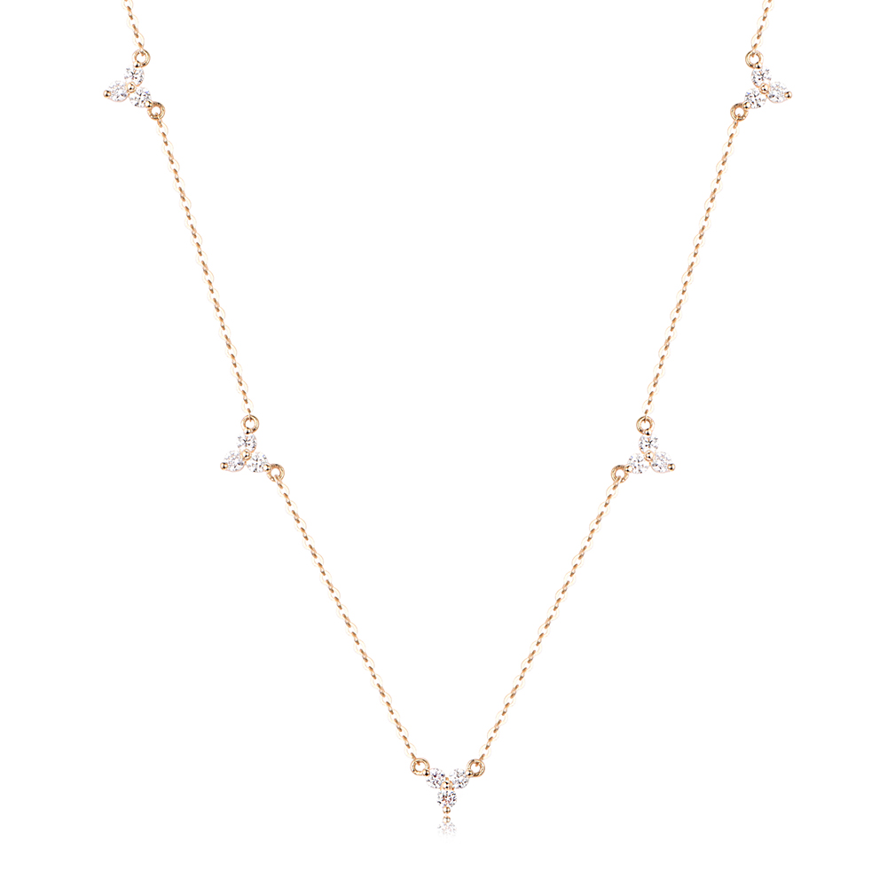 Three stone diamond Necklace | Temple 