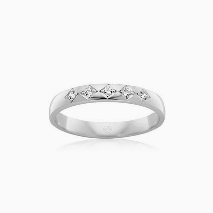 5 stone Lab Diamond Wedding Ring