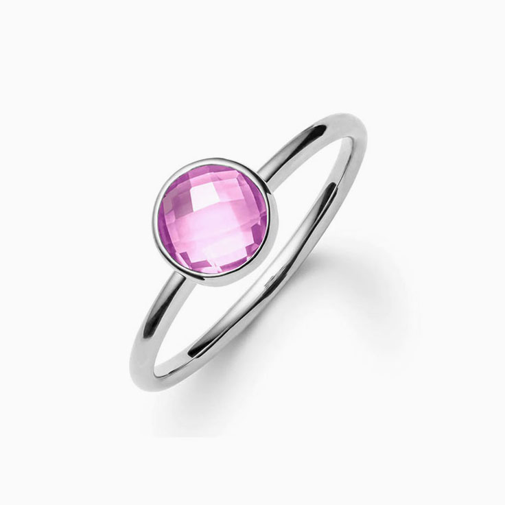 Bezel Set Pink Sapphire Ring