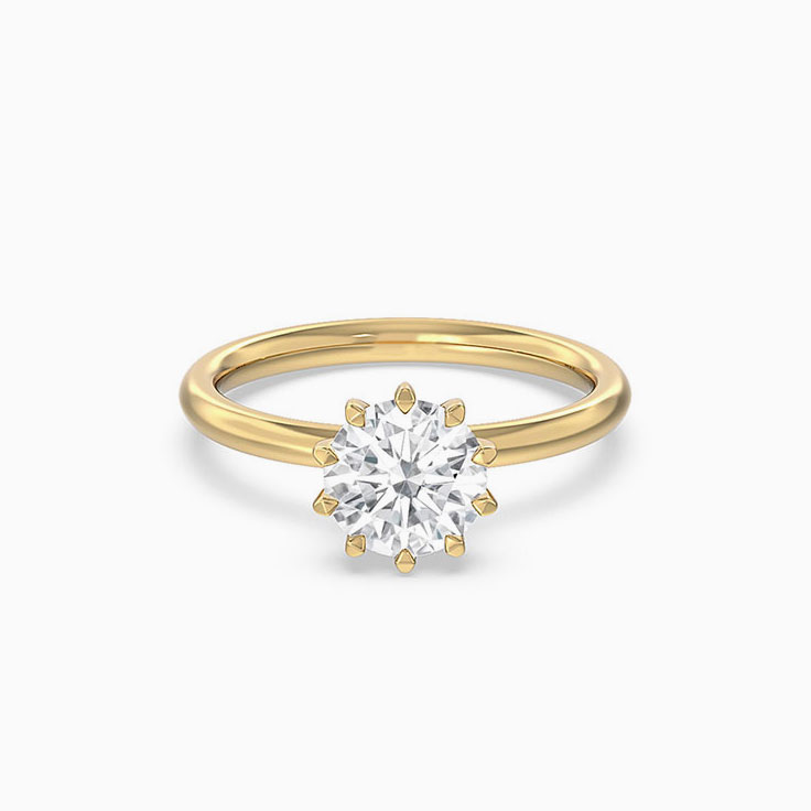 Claw Set Round Solitaire Lab Diamond Engagement Ring