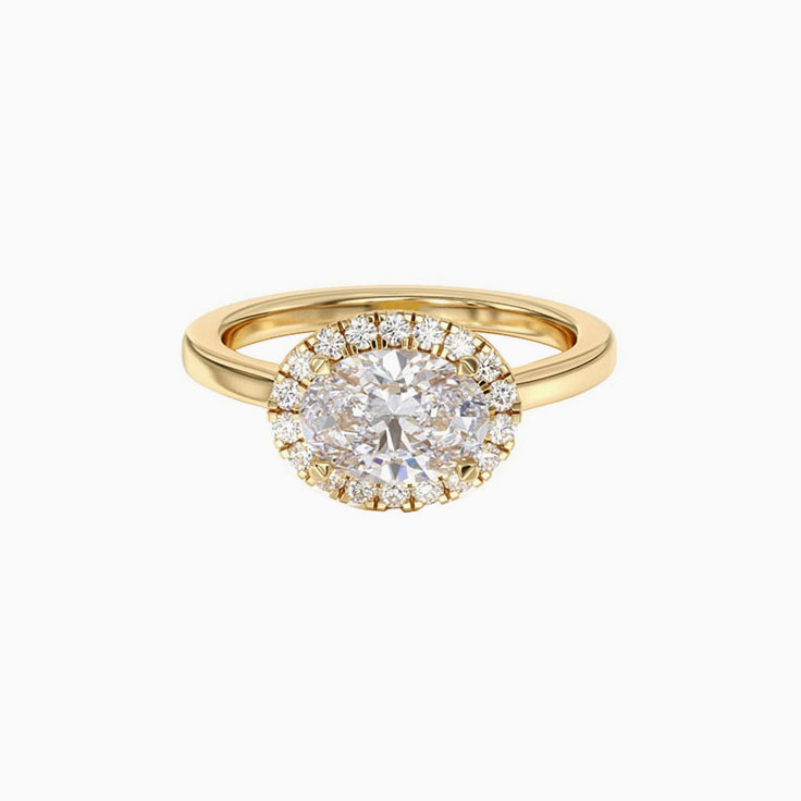 Lab Halo Diamond Engagement Ring