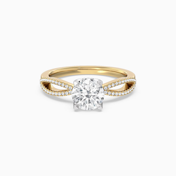 Elegant Womens Lab Diamond Engagement Ring