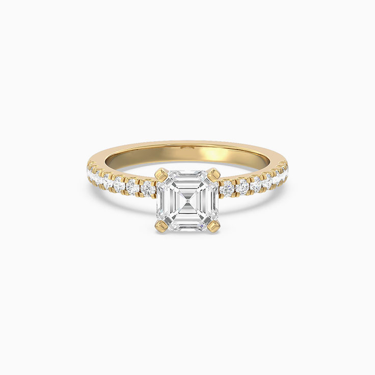 Asscher Cut Lab Diamond Engagement Ring