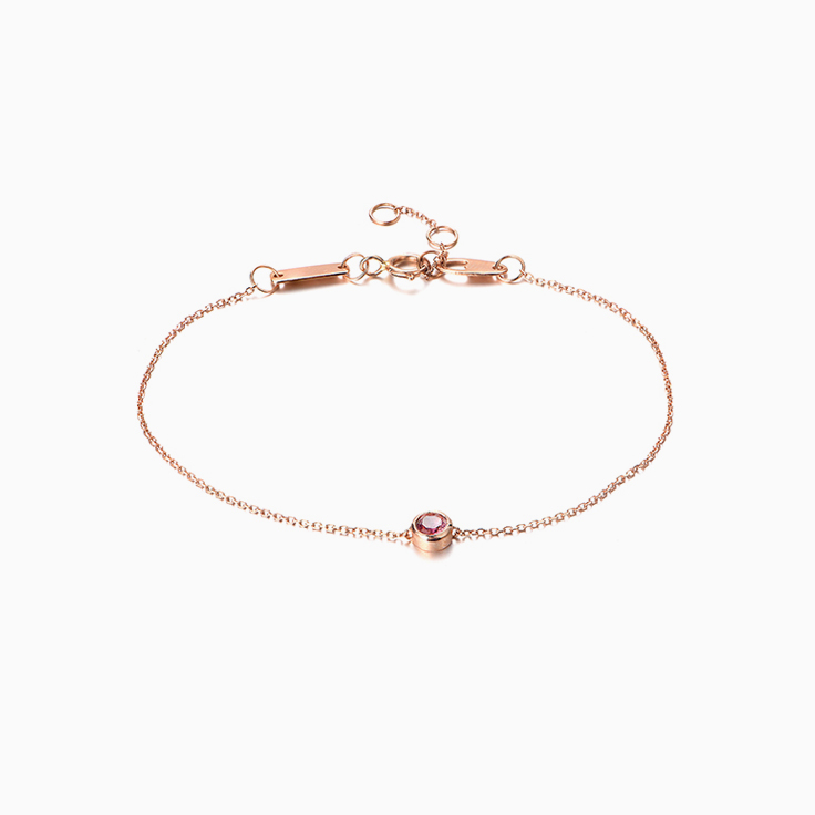 Pink tourmaline Drop set bracelet