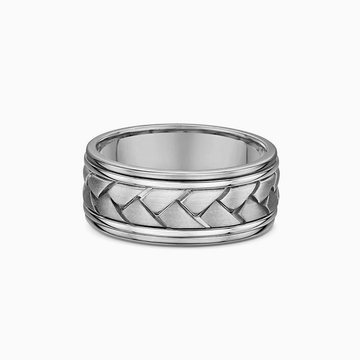 pattern two tone mens wedding ring 913A00