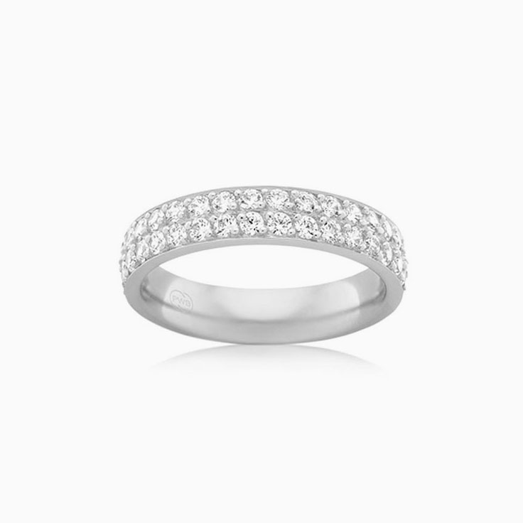 Double row pave set ring B4102