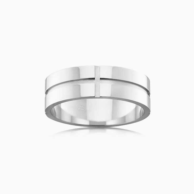 Grooved Mens Wedding Ring F3595