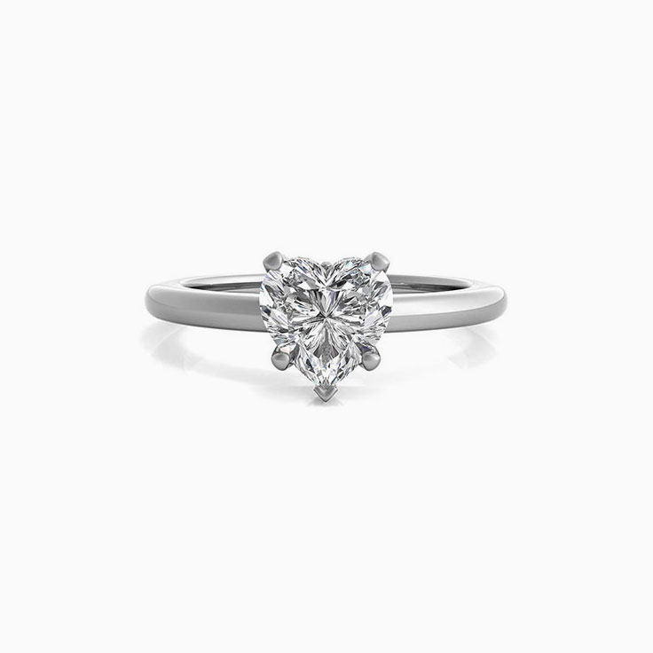 Heart Shape diamond solitaire engagement ring