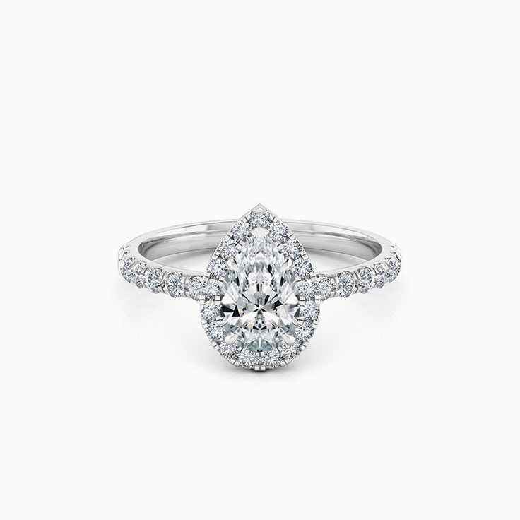 Pear Cut Diamond Engagement Ring With Halo