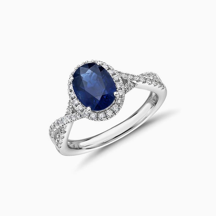 Oval Sapphire on twisted band
