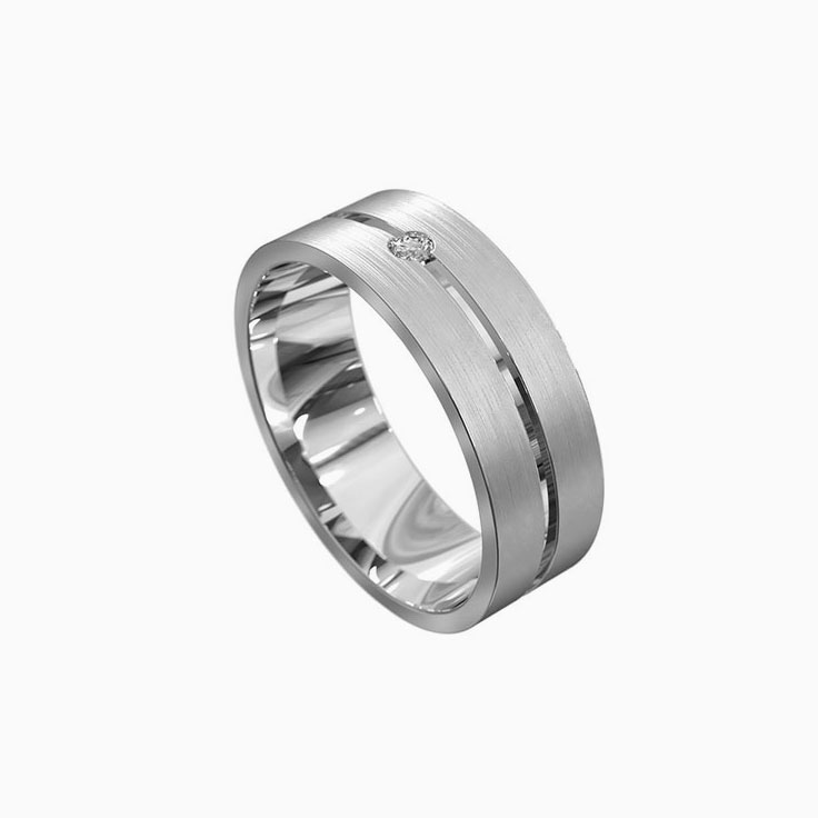 Center grooved diamond ring 7076