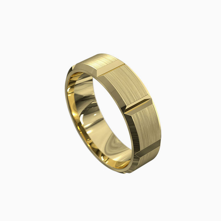 Grooved mens ring 6042