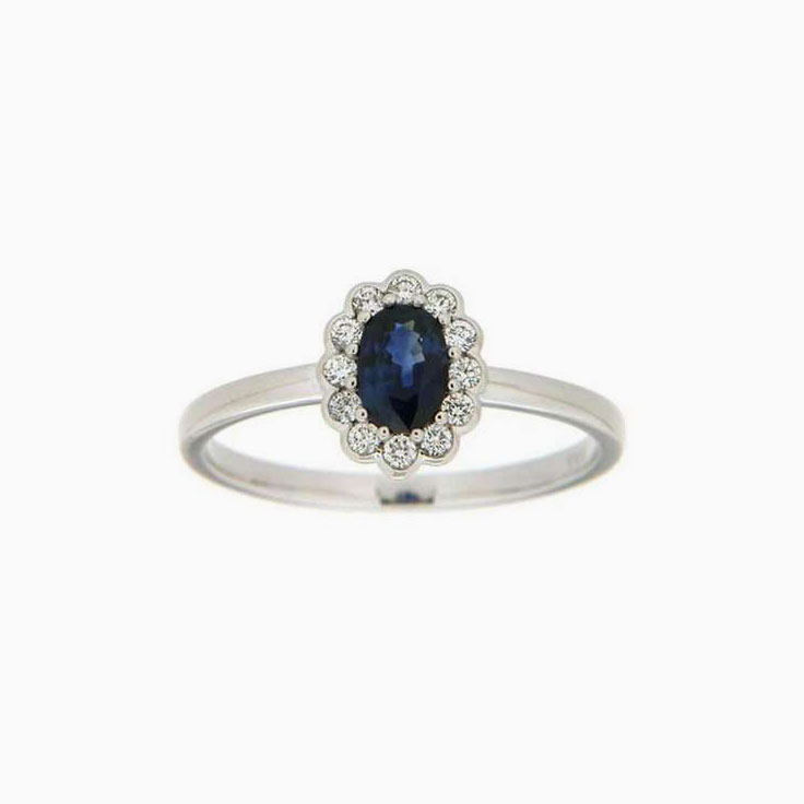 Sapphire Ladies halo Ring