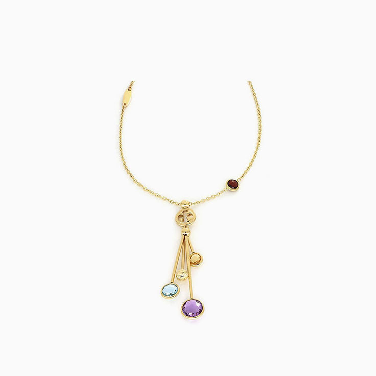Gold Necklace With Gemstone Pendant