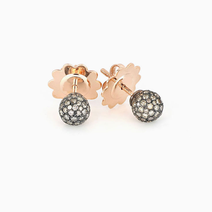 Rose Gold Studs With Diamonds