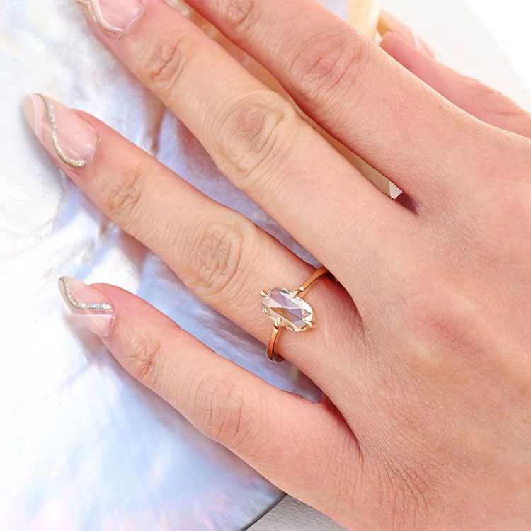 Oval Morganite Diamond Engagement Ring