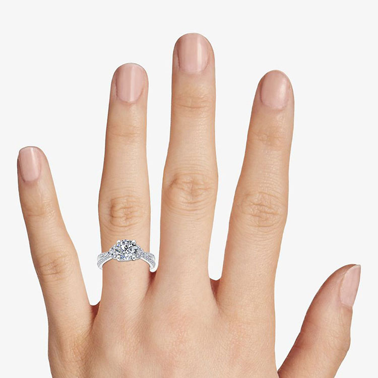 Diamond Engagement Criss Cross Pave Ring