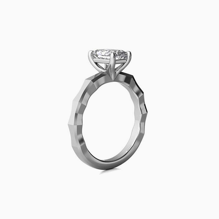 Sleek Radiant Cut Diamond Engagement Ring