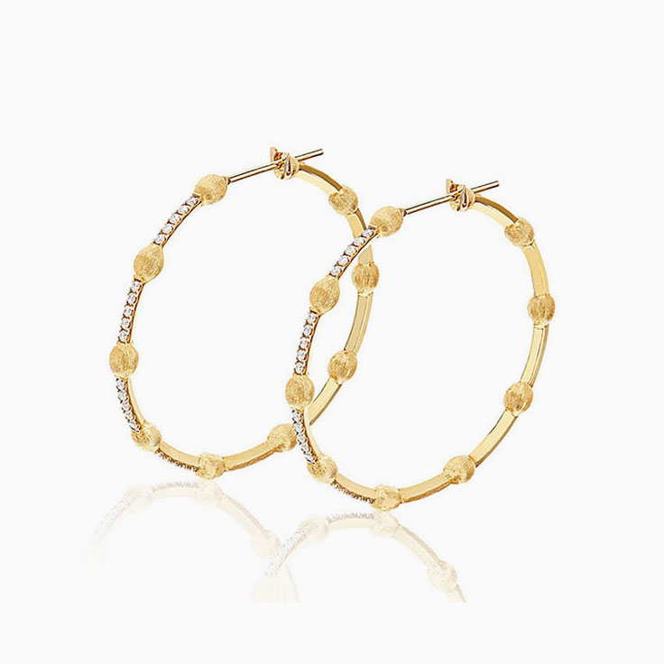 Hoop Earrings With Gold and Diamonds