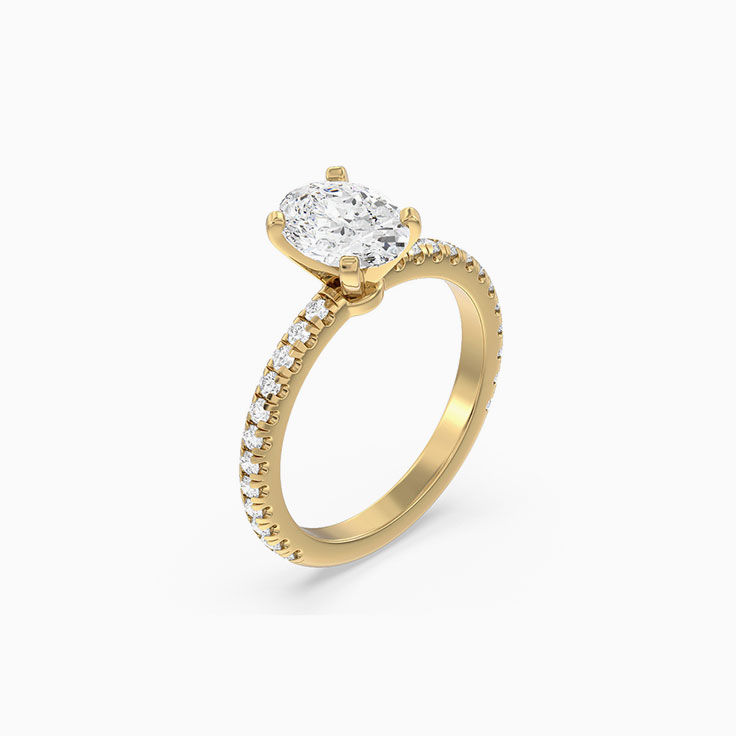 Lab Grown Full Eternity Oval Diamond Engagement Ring