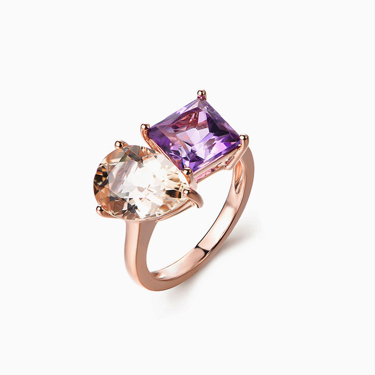 Amethyst And Scapolite Ring