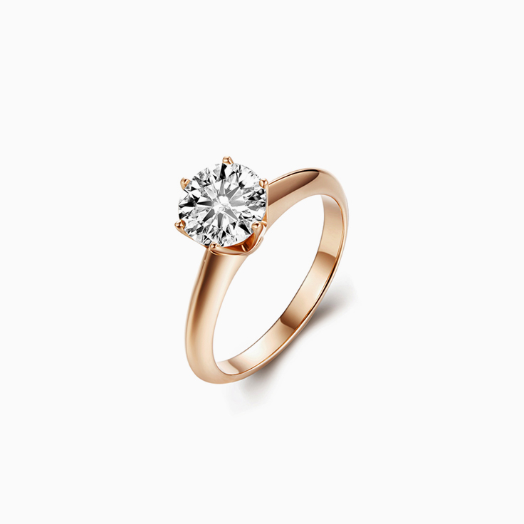 Rose gold Classic Solitaire Ring with Round Diamond