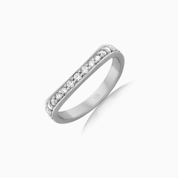 Curved Diamond Women Wedding Ring